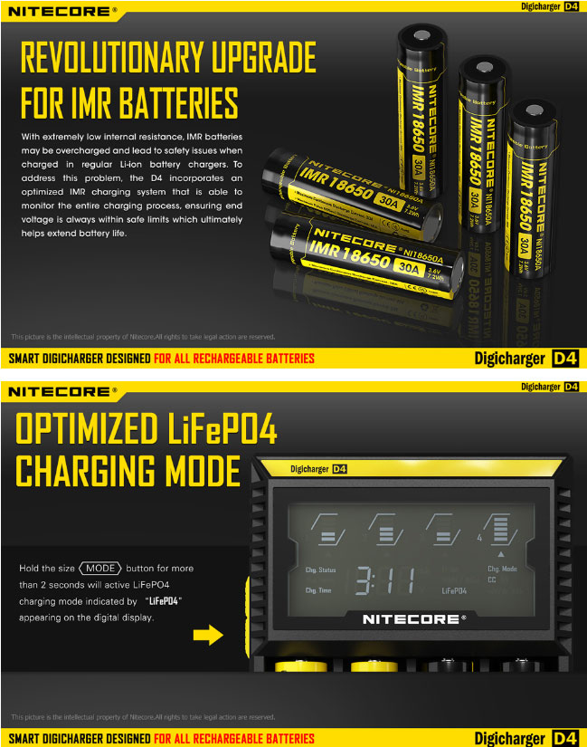 Chargeur Nitecore D4, chargeur d'accus Nitecore, chargeur Nitecore  Digicharger D4 - Taklope