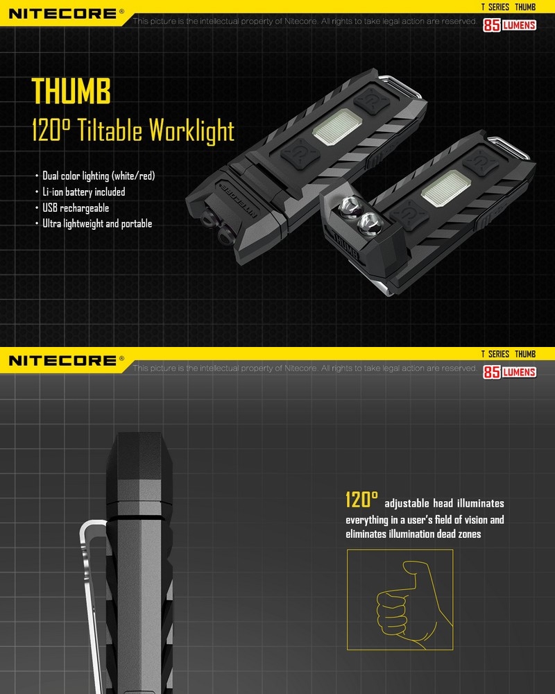 NiteCore® Thumb Hand-Frei Akku-LED-Lampe