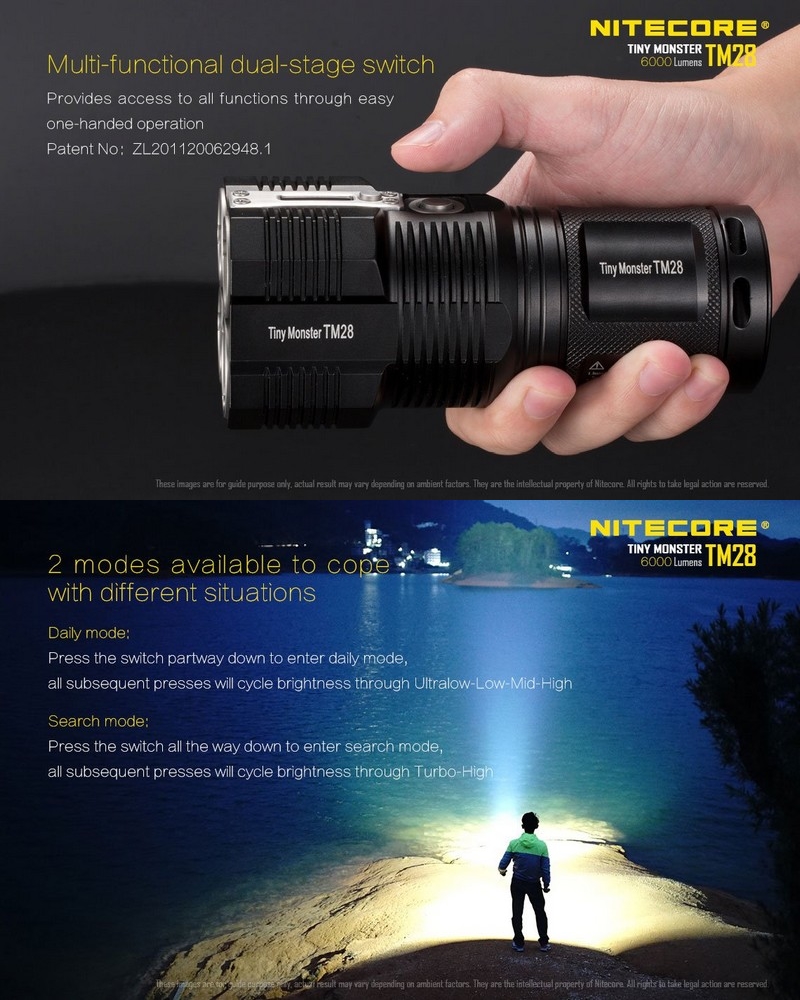 Lampe Torche Nitecore rechargeable TM28 6000Lumens ultra puissante