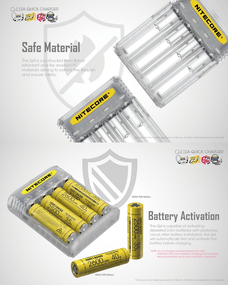 Batterie Nitecore NL1834R 18650 - 3400mAh avec chargeur port USB intégré