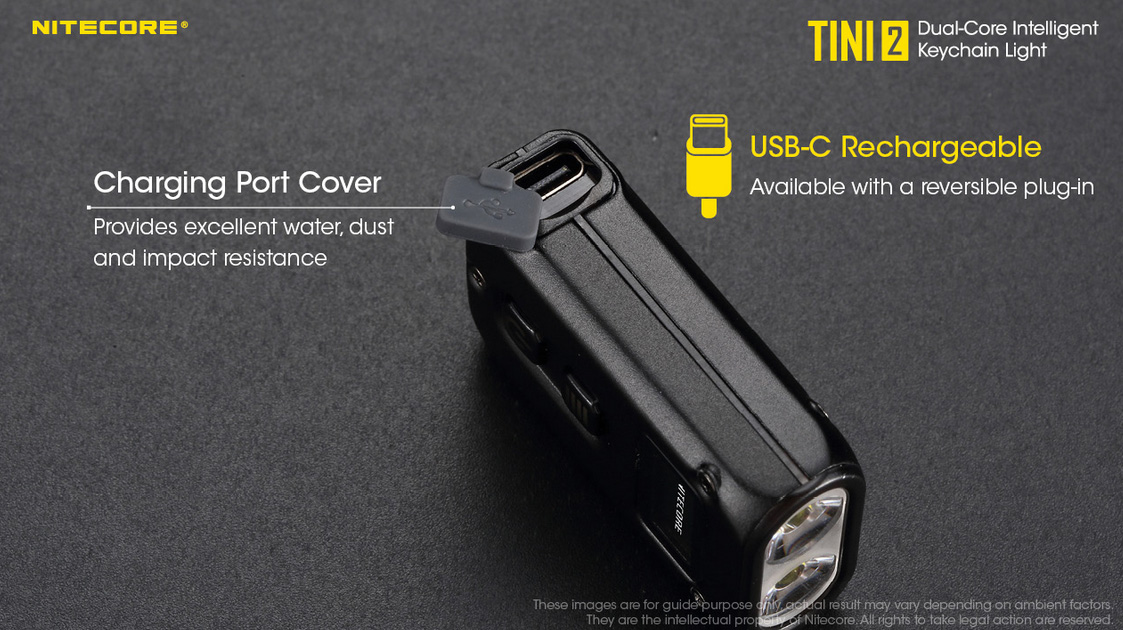 HANDIPRO Nitecore Tini 380 LM Super Petit USB Keychain LED Rechargeable Lampe de Poche Bleu 