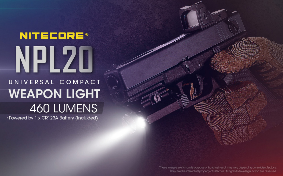 NITECORE – lampe tactique NPL30, 1200 Lumens, lampe de poche pour pistolet  Airsoft Picatinny Rail GR123A - AliExpress