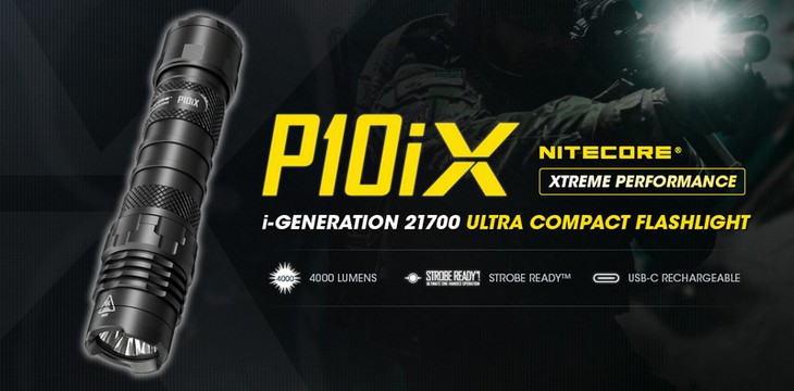 Lampe tactique Nitecore P10iX - 4000 Lumens USB-C 21700 5000mAh
