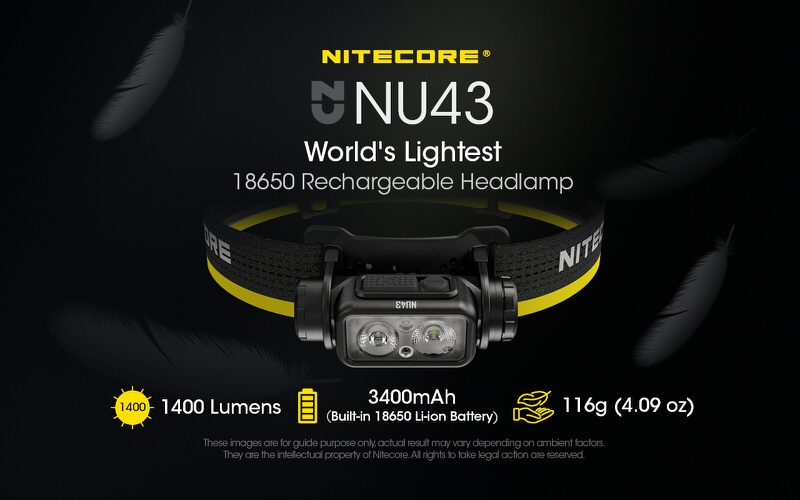 Lampe Frontale Nitecore NU43  1400 Lumens rechargeable