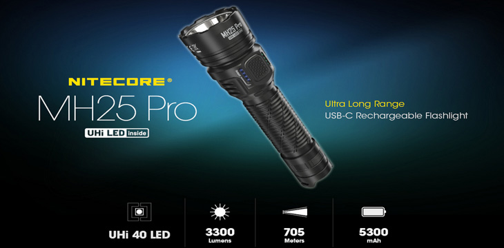 Lampe Nitecore MH25 PRO - 3300 Lumens - Rechargeable