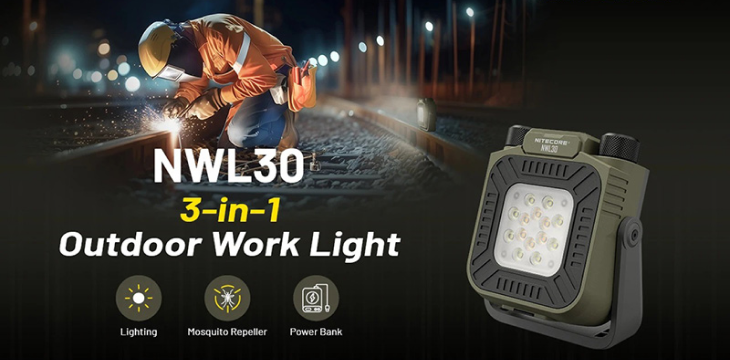 Lampe de Travail Nitecore NWL30 3000 Lumens - 3 en 1 - Anti-moustique - Powerbank