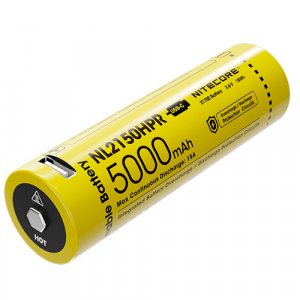 Batterie Nitecore NL2150HPR 21700 - 5000mAh  3.6V protégée Li-ion