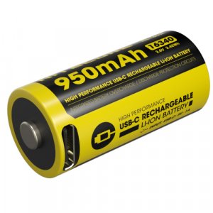 Batterie Nitecore NL169R 16340 rechargeable USB-C  950mAh 3.6V protégée Li-ion - RCR123
